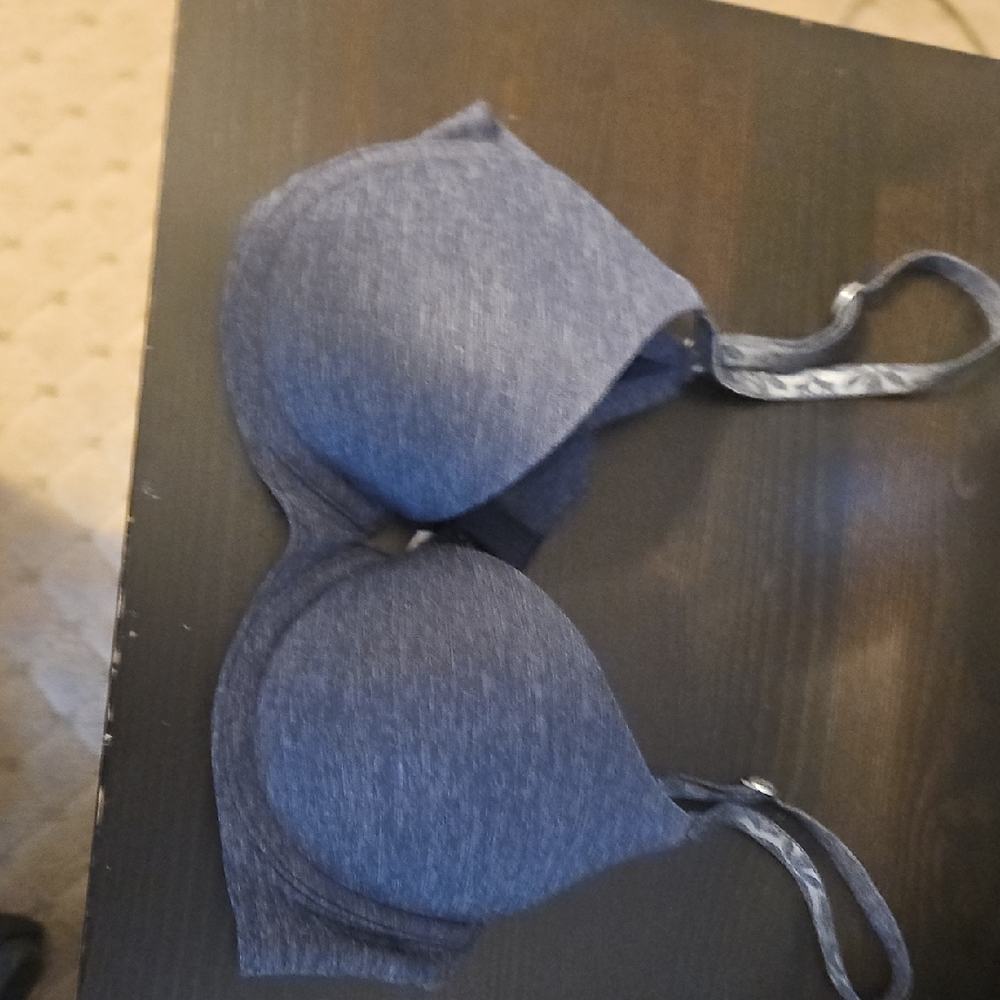 Aerie Navy Bra‎ with Denim Accents 32b
